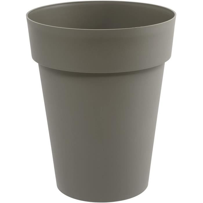 Vase mi-haut Rond Ø 44 cm - EDA - Toscane - 50 L - Ø 44 x H. 53 cm - Taupe