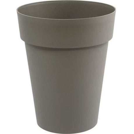EDA - Pot de fleurs Rond mi-haut  - Toscane - Ř 44 x 53 cm - Intérieur / Extérieur - 50 L - Taupe