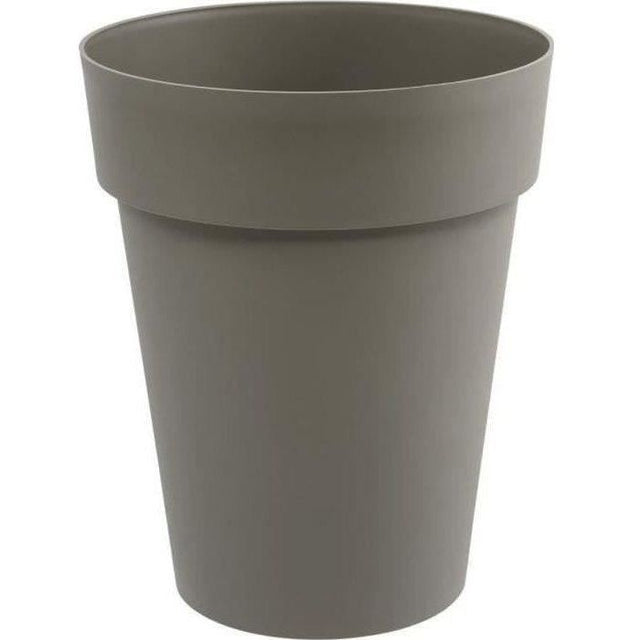 EDA - Pot de fleurs Rond mi-haut  - Toscane - Ř 44 x 53 cm - Intérieur / Extérieur - 50 L - Taupe