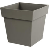 EDA Pot de fleur carrÈ Toscane - 39 x 39 x H 39 cm - 38 L - Taupe