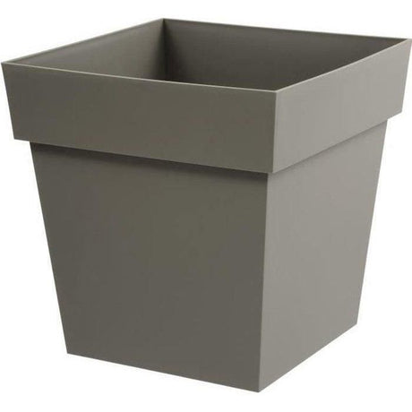 Pot de fleur carré - Toscane - EDA - 39 x 39 x H. 39 cm - Intérieur / Extérieur - 38L - Taupe
