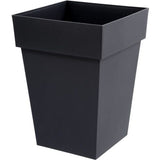 Pot de fleurs mi-haut Carré 40 cm - EDA - Toscane - 51 L - 39 x 39 x H. 53 cm - Gris Anthracite