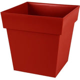 EDA Pot de fleurs carré TOSCANE - 38 L - 39 x 39 x H39cm - Résistant gel et UV - Rouge rubis