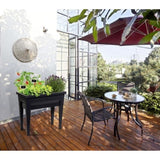 Espace potager sur pieds - EDA - Veg&Table City - 57 L - Table de culture sur pieds -  76 x 38,5 x H. 68 cm - Gris Anthracite