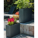 Jardiniere Muret Loft L - EDA - Volcania - 46 L - Intérieur/Extérieur - Décor Pierre - 78,5 x 29,5 x 60 cm - Gris Anthracite