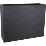 Jardiniere Muret Loft L - EDA - Volcania - 46 L - Intérieur/Extérieur - Décor Pierre - 78,5 x 29,5 x 60 cm - Gris Anthracite