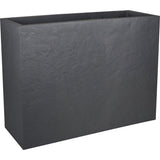 Jardiniere Muret Loft L - EDA - Volcania - 46 L - Intérieur/Extérieur - Décor Pierre - 78,5 x 29,5 x H. 60 cm - Gris Anthracite