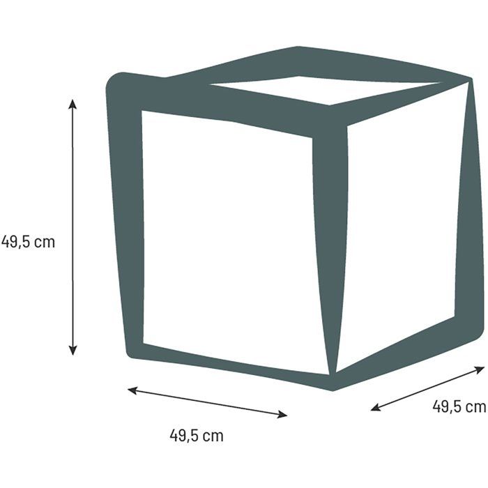 Pot de fleurs Carré 50 cm - EDA - Volcania - 57 L - Intérieur/Extérieur - Décor Pierre - 49,5 x 49,5 x H. 49,5 cm - Gris Anthracite