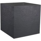Pot de fleurs carré - EDA - Volcania - 57 L - Intérieur/Extérieur - Décor Pierre - 49,5 x 49,5 x 49,5 cm - Gris Anthracite