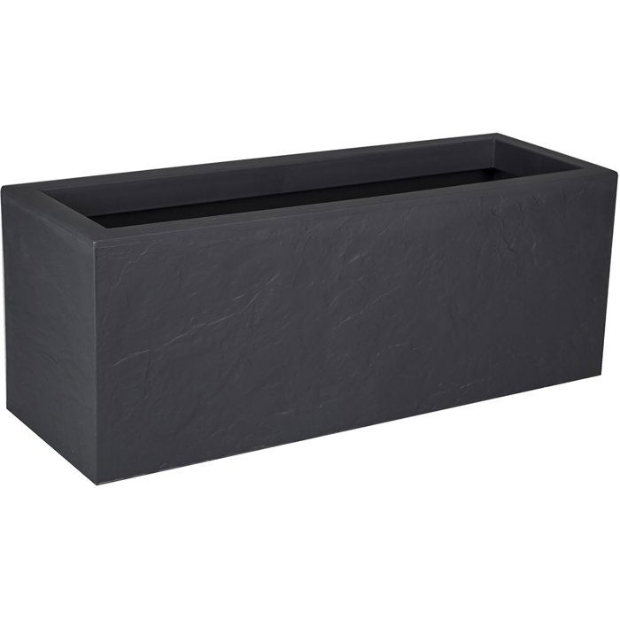 Balconniere - EDA - Volcania Up - 25 L - Intérieur/Extérieur - Décor Pierre - 59 x 19,5 x 22,8 cm - Gris Anthracite