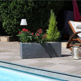 Balconniere - EDA - Volcania Up - 25 L - Intérieur/Extérieur - Décor Pierre - 59 x 19,5 x 22,8 cm - Gris Anthracite