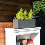 Balconniere - EDA - Volcania Up - 25 L - Intérieur/Extérieur - Décor Pierre - 59 x 19,5 x 22,8 cm - Gris Anthracite