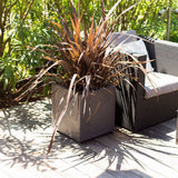 Pot de fleurs Carré - EDA - Volcania Up - 21 L - Intérieur/Extérieur - Décor Pierre - 29,5 x 29,5 x H. 29,5 cm - Gris Anthracite