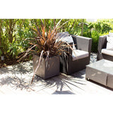 Pot de fleurs Carré 30 cm - EDA - Volcania Up - 21 L - Intérieur/Extérieur -Décor Pierre- 29,5 x 29,5 x H. 29,5 cm - Gris Anthracite