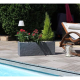 Jardiniere Volcania'Up - EDA - 57 L - Décor Pierre - 79,5 x 29,5 x H. 29,5 cm - Gris Anthracite