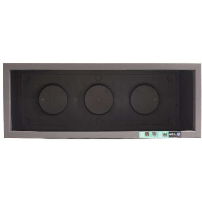 Jardiniere - EDA - Volcania Up - 57 L - Intérieur/Extérieur - Décor Pierre - 79,5 x 29,5 x H. 29,5 cm - Gris Anthracite