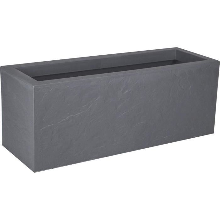 Jardiniere Volcania'Up 57 L - EDA - DÈcor Imitation Pierre - Gris galet - 79,5 x 29,5 x 29,5 cm