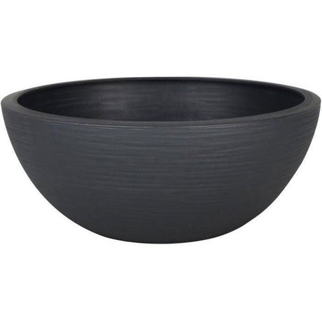 Pot vasque Ř 30 cm - EDA - Graphit Up - 5,5 L - Intérieur/ Extérieur - Décor Graphique - Ř 29,5 x H. 12 cm - Gris anthracite