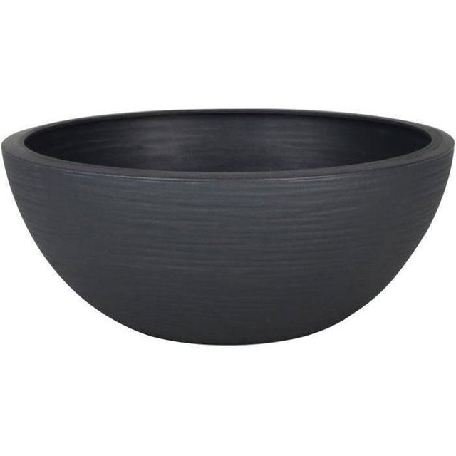 Pot vasque Ř 30 cm - EDA - Graphit Up - 5,5 L - Intérieur/ Extérieur - Décor Graphique - Ř 29,5 x H. 12 cm - Gris anthracite