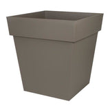 Pot de fleur carré - Toscane - EDA - 49,5 x 49,5 x H.52,5 cm - Intérieur / Extérieur - 87L - Taupe