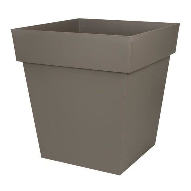 Pot de fleur carré - Toscane - EDA - 49,5 x 49,5 x H.52,5 cm - Intérieur / Extérieur - 87L - Taupe