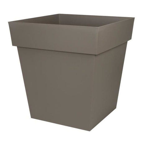 Pot de fleur carré - Toscane - EDA - 49,5 x 49,5 x H.52,5 cm - Intérieur / Extérieur - 87L - Taupe