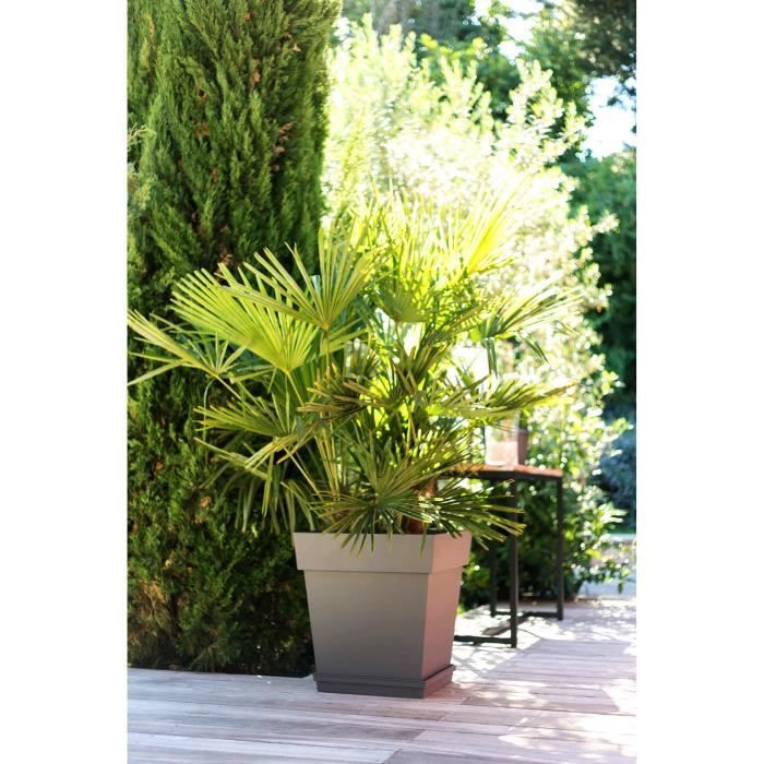 EDA Pot carrÈ Toscane - 50 cm - 87 L - Taupe