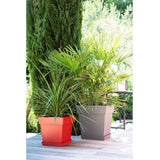 Pot de fleur carré - Toscane - EDA - 49,5 x 49,5 x H.52,5 cm - Intérieur / Extérieur - 87L - Taupe
