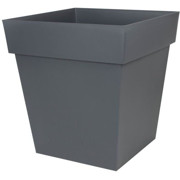 Tuscany square pot - EDA PLASTIC - 50 cm - 87 L - Anthracite Grey