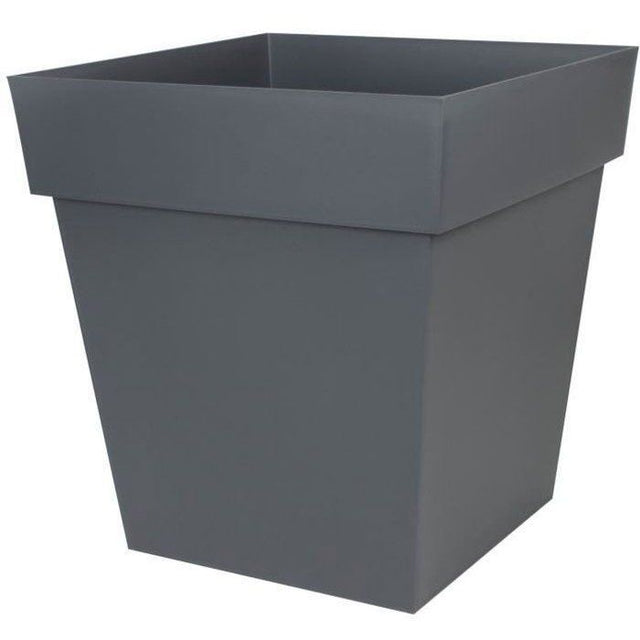 Pot de fleur carré - Toscane - EDA - 49,5 x 49,5 x H.52,5 cm - Intérieur / Extérieur - 87L - Gris Anthracite