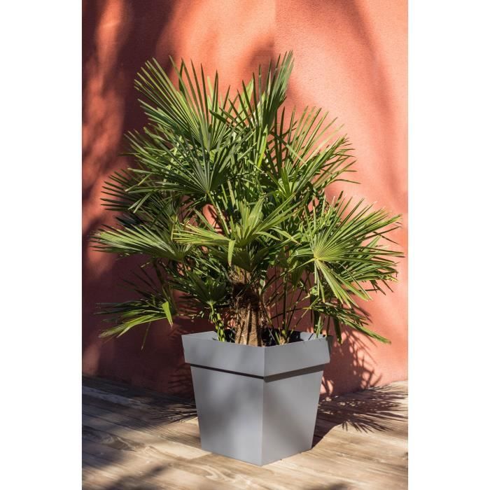 Pot carrÈ Toscane - EDA PLASTIQUE - 50 cm - 87 L - Gris Anthracite