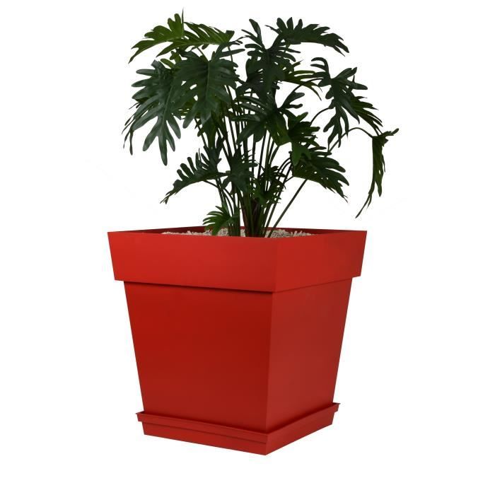 EDA Pot carrÈ Toscane - 50 cm - 87 L - Rouge