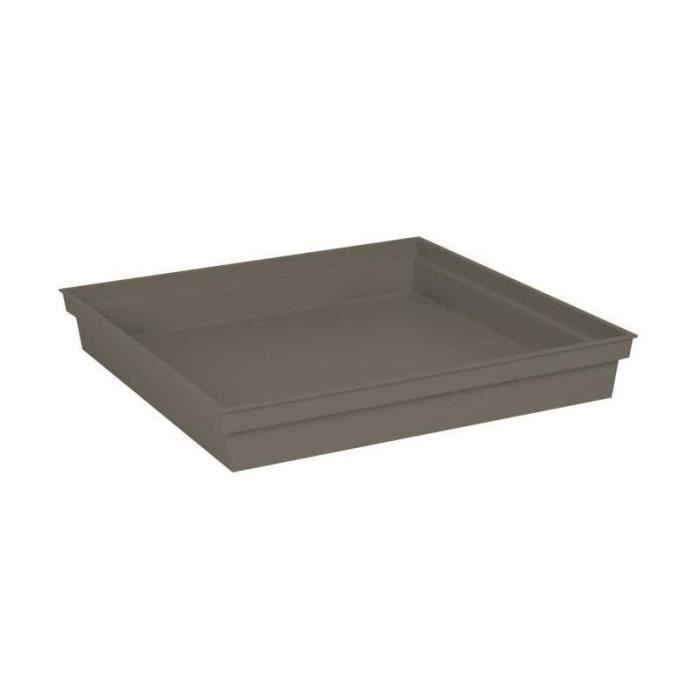 Soucoupe Carrée 40 cm - EDA -Toscane - 40 x 40 x H. 5,9 cm - Taupe