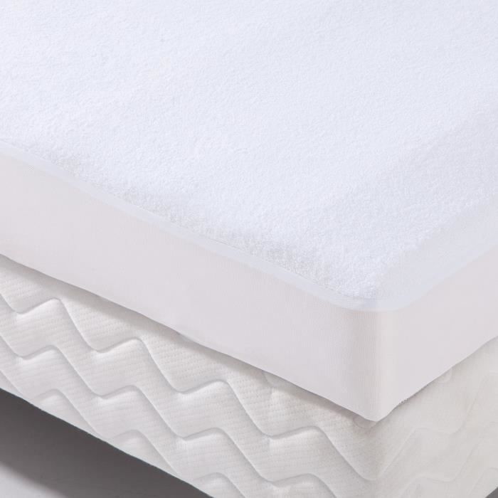 Alese forme housse impermÈable Transalese Èponge 100% coton - 120 x 190 cm - Blanc