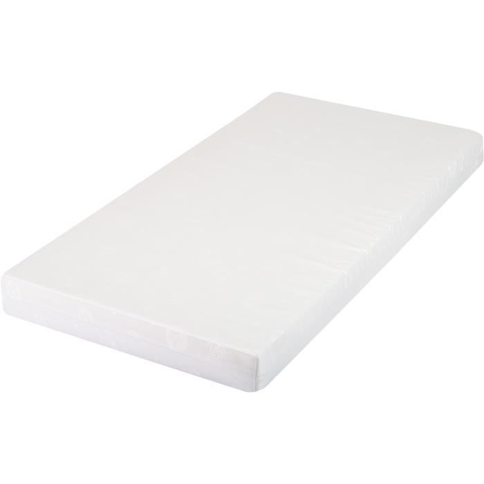 Straight baby mattress - DOMIVA - Polybamboo - Removable, washable cover - White