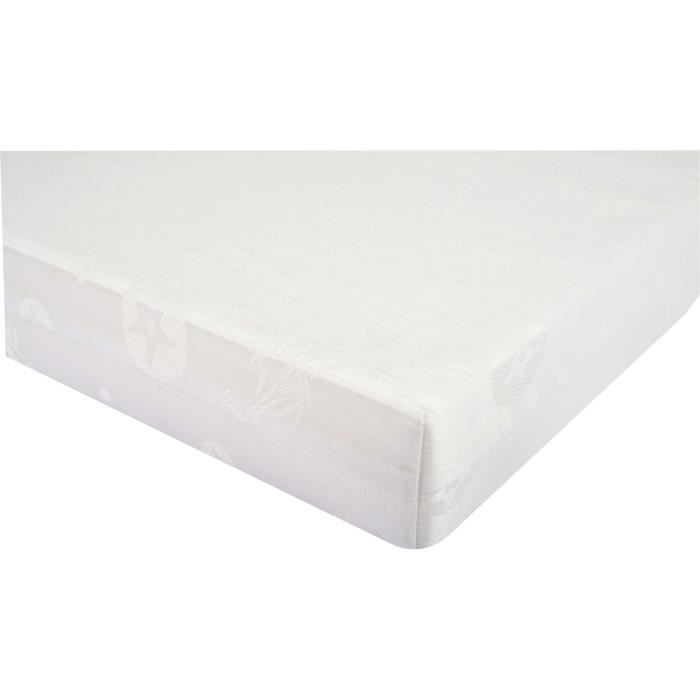 Matelas bÈbÈ droit - DOMIVA - Polybambou - DÈhoussable, lavable - Blanc