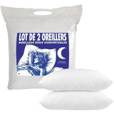 Lot de 2 oreillers câlin - 60 x 60 cm - Medium - BLEU CALIN - Blanc