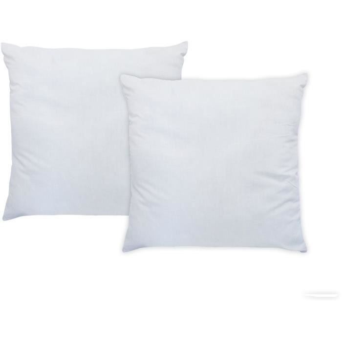 Lot de 2 oreillers câlin - 60 x 60 cm - Medium - BLEU CALIN - Blanc