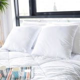 Lot de 2 oreillers câlin - 60 x 60 cm - Medium - BLEU CALIN - Blanc