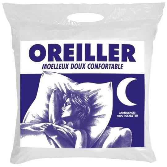 Oreiller câlin - 60 x 60 cm - Medium - BLEU CALIN - Blanc