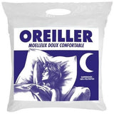 Oreiller câlin - 60 x 60 cm - Medium - BLEU CALIN - Blanc