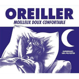Oreiller câlin - 60 x 60 cm - Medium - BLEU CALIN - Blanc