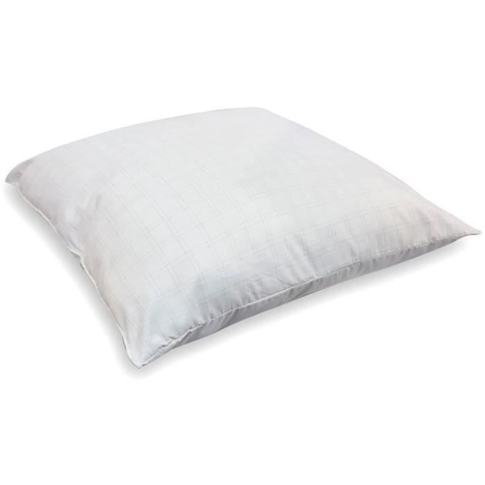 Oreiller relaxant - 60 x 60 cm - Moelleux - BLEU CALIN - Blanc