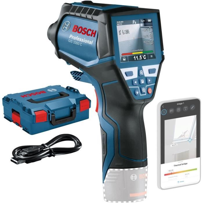 DÈtecteur thermique Bosch Professional GIS 1000 C  Bluetooth - avec LED (sans batterie ni chargeur) - 0601083308