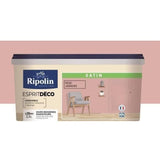 RIPOLIN Peinture Couleur Satin Ultra Couvrante pour Cuisine, Chambre, Salon, Salle, EntrÈe, Couloir - Rose