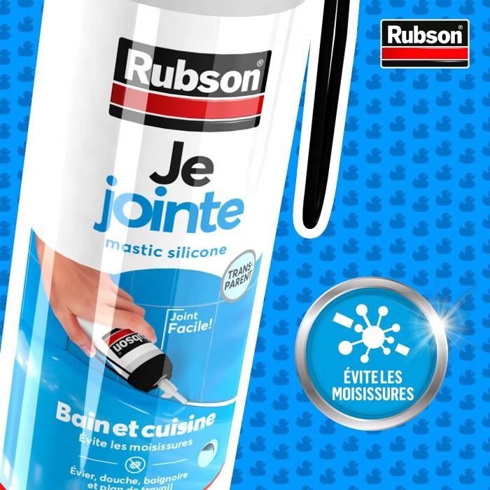 Mastic sanitaire Rubson - Gachette 200 ml - Blanc