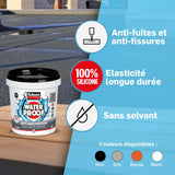 Revetement d'étanchéité - RUBSON - Anti-infiltrations Waterproof - Noir - Seau 1kg - Résiste aux UV