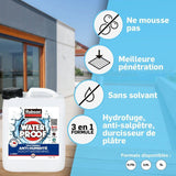 Revetement d'étanchéité - RUBSON - Waterproof - Traitement murs humides - Murs intérieurs - Incolore - Bidon de 2,5L
