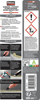 Mastic - RUBSON - Special Materials Auto-Bateaux - Noir - Cartouche de 280ml