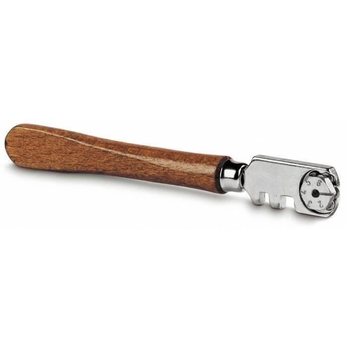 Coupe-verre traditionnel - STANLEY - 0-14-040 - 6 molettes en acier - Manche en bois verni - Epaisseur de 3 a 10 mm
